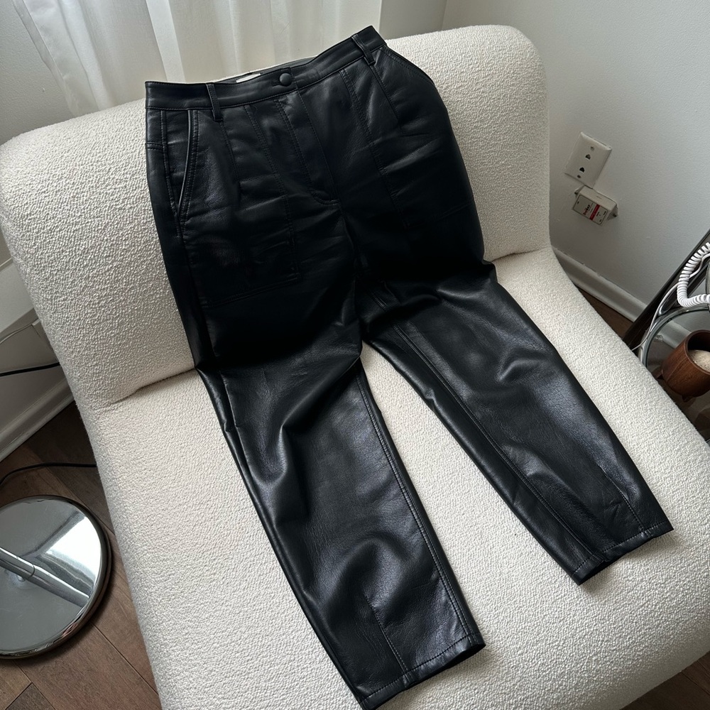 Aritzia Wilfred Straight Leg Leather Pants